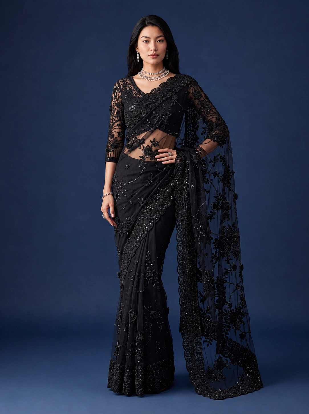 The Nocturne Saree | Vruxon
