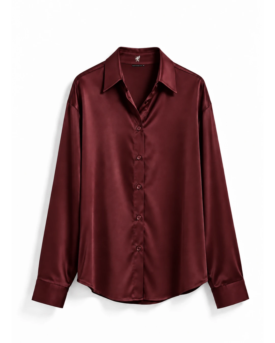 Noir Satin Shirt Maroon | Vruxon