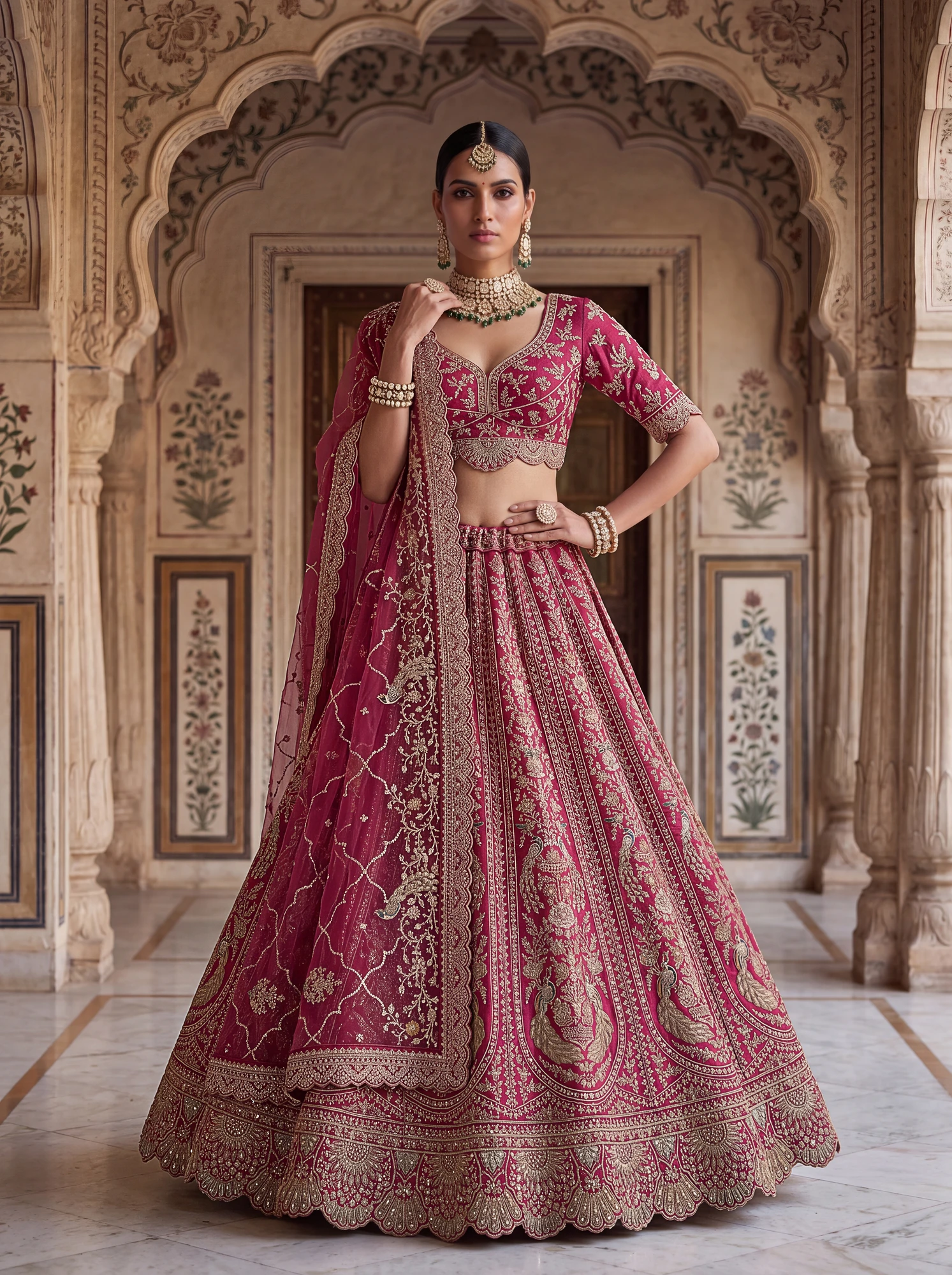 The Mayur Lehenga Choli Rani | Vruxon