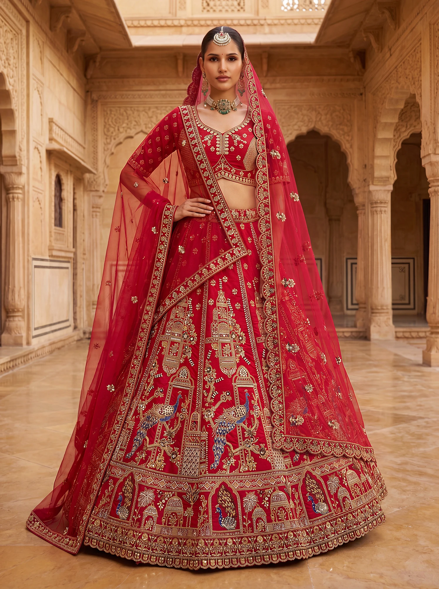 The Rajvansh Lehenga Choli Red | Vruxon