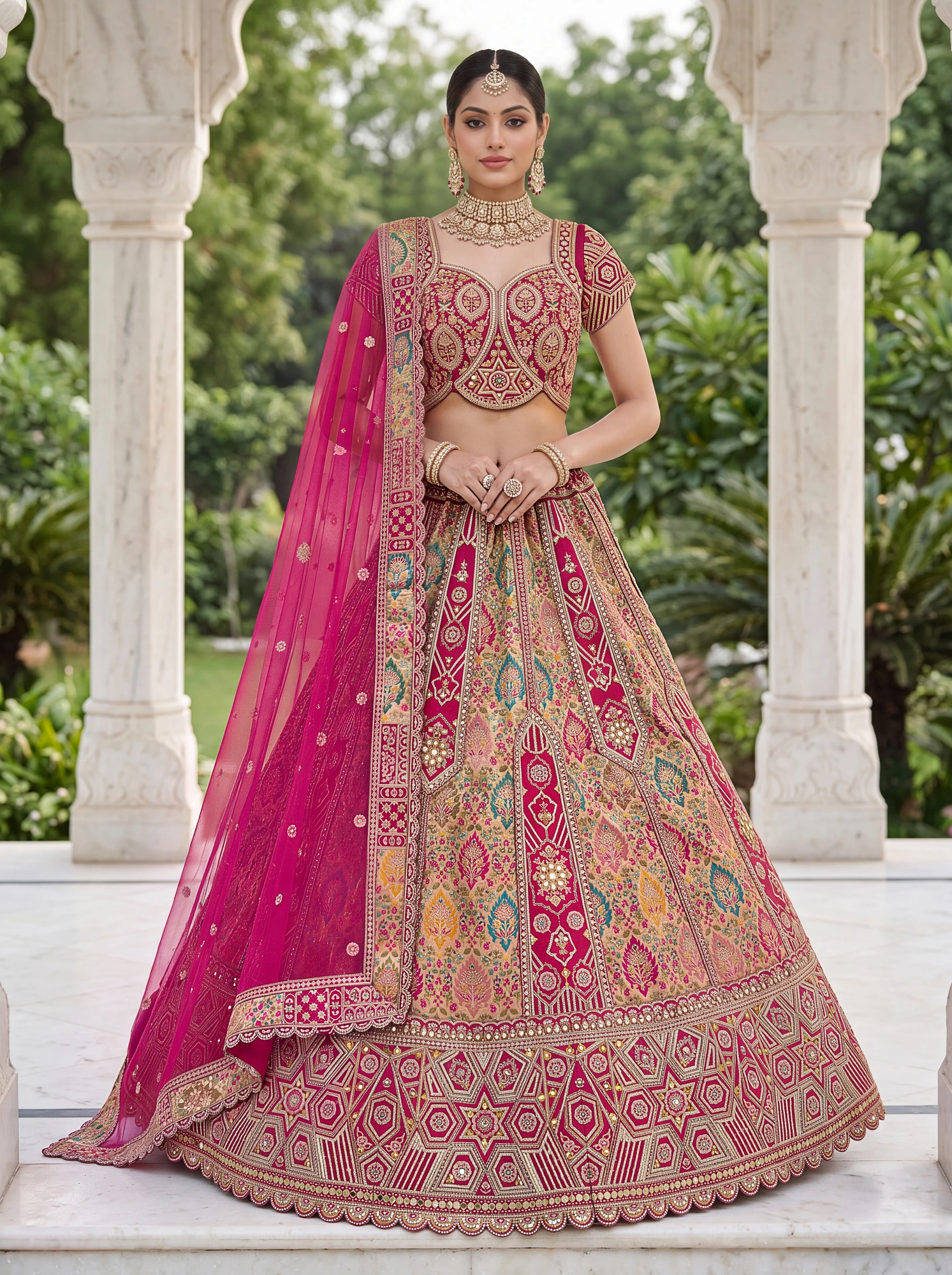 The Gulnar Lehenga Choli Orange | Vruxon