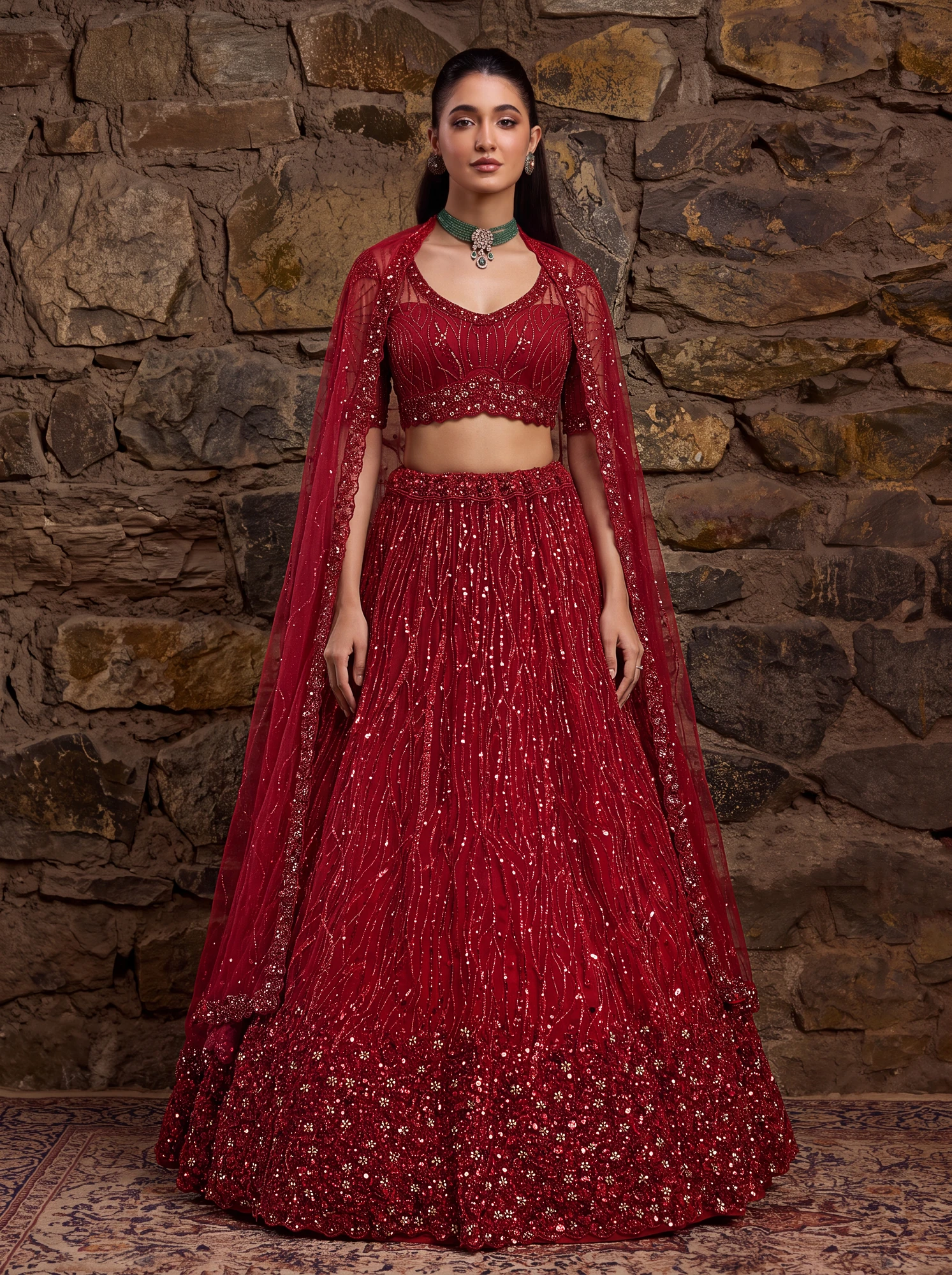 The Crimson Aura Lehenga Choli