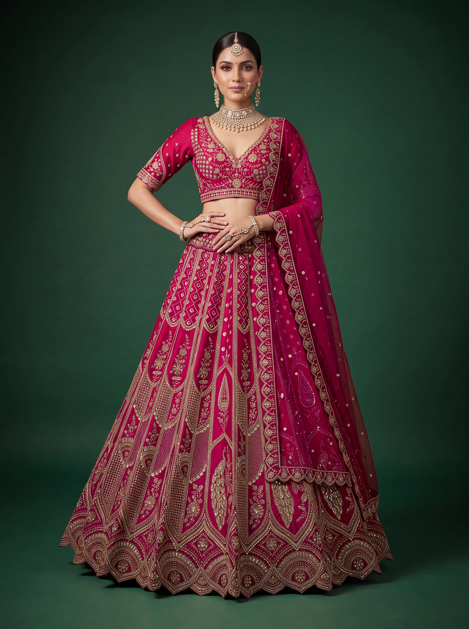 The Vermilion Lehenga Choli Rani | Vruxon