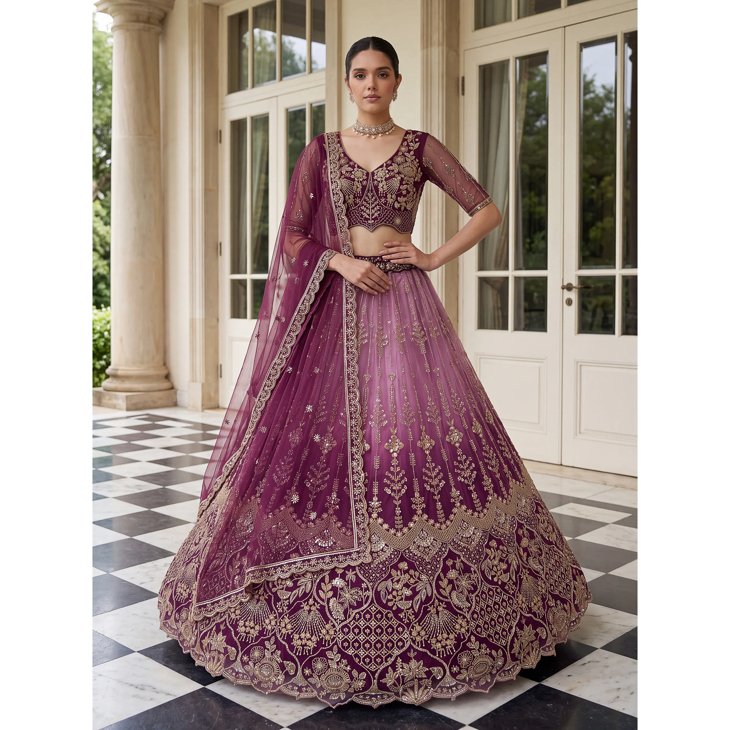 The Mehrzaadi Lehenga Choli Pastel Purple | Vruxon