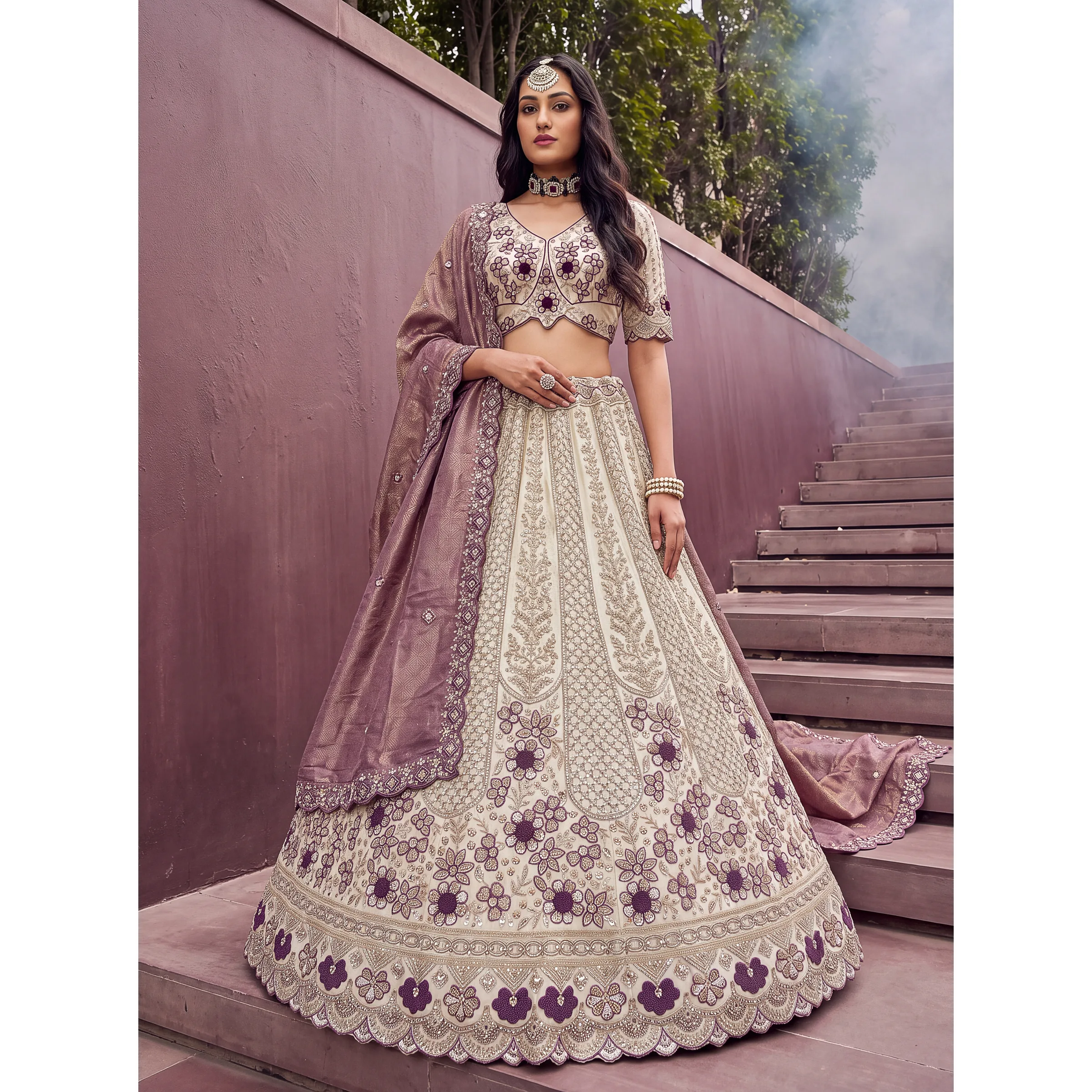 The Avenelle Lehenga Choli Purple | Vruxon