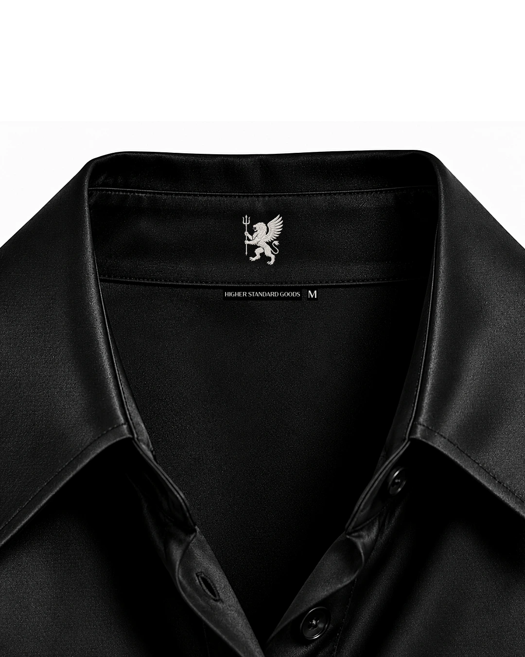Noir Satin Shirt – Product View 2