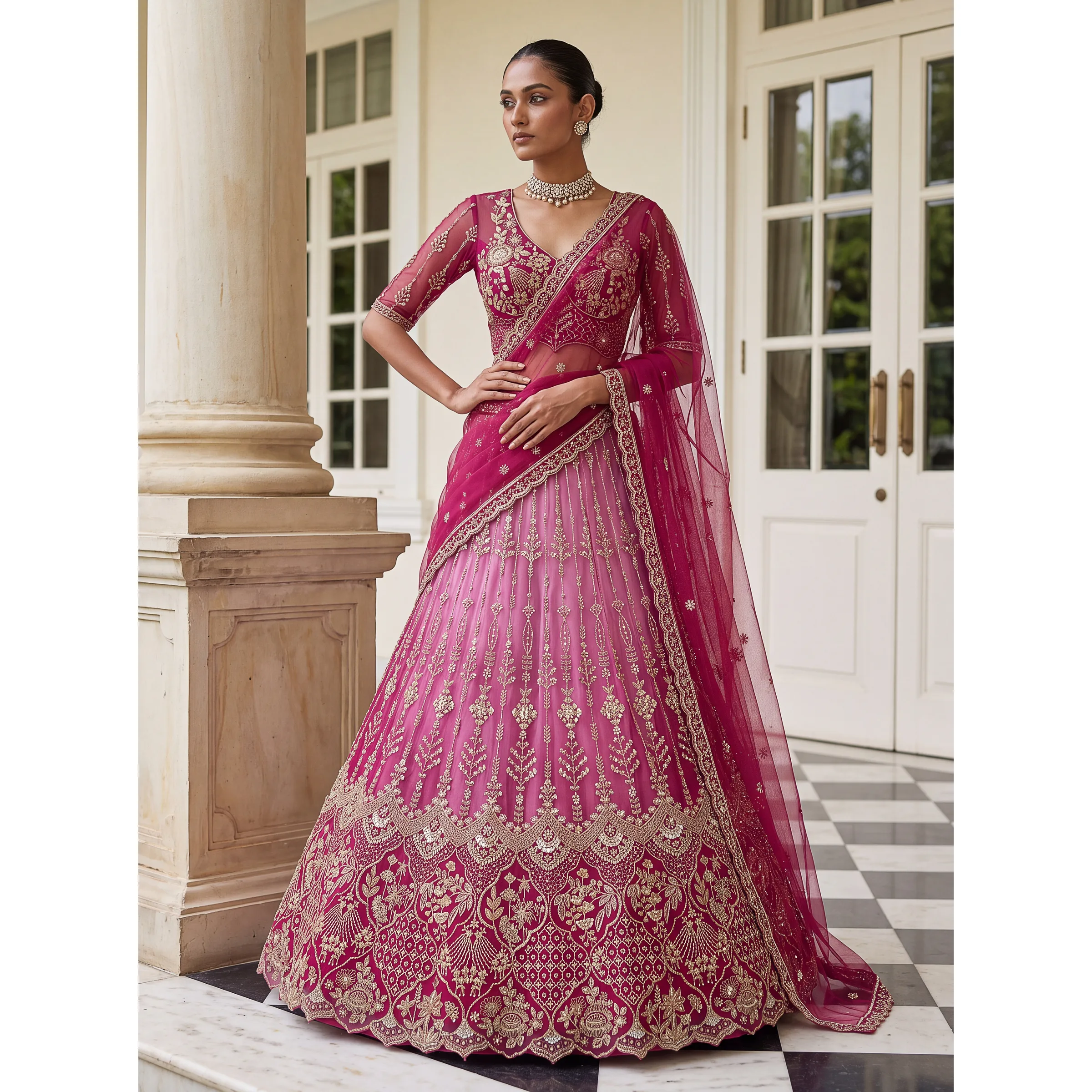 The Mehrzaadi Lehenga Choli Rani | Vruxon